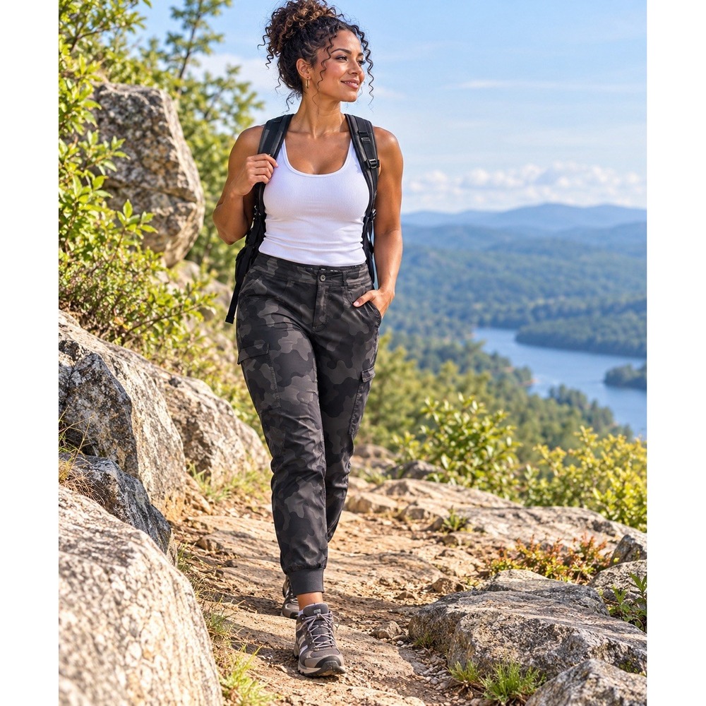 prAna Halle Jogger II Women's 4 Camo Hiking Pants ReZion Stretch UPF 50+